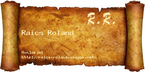 Raics Roland névjegykártya