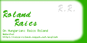 roland raics business card